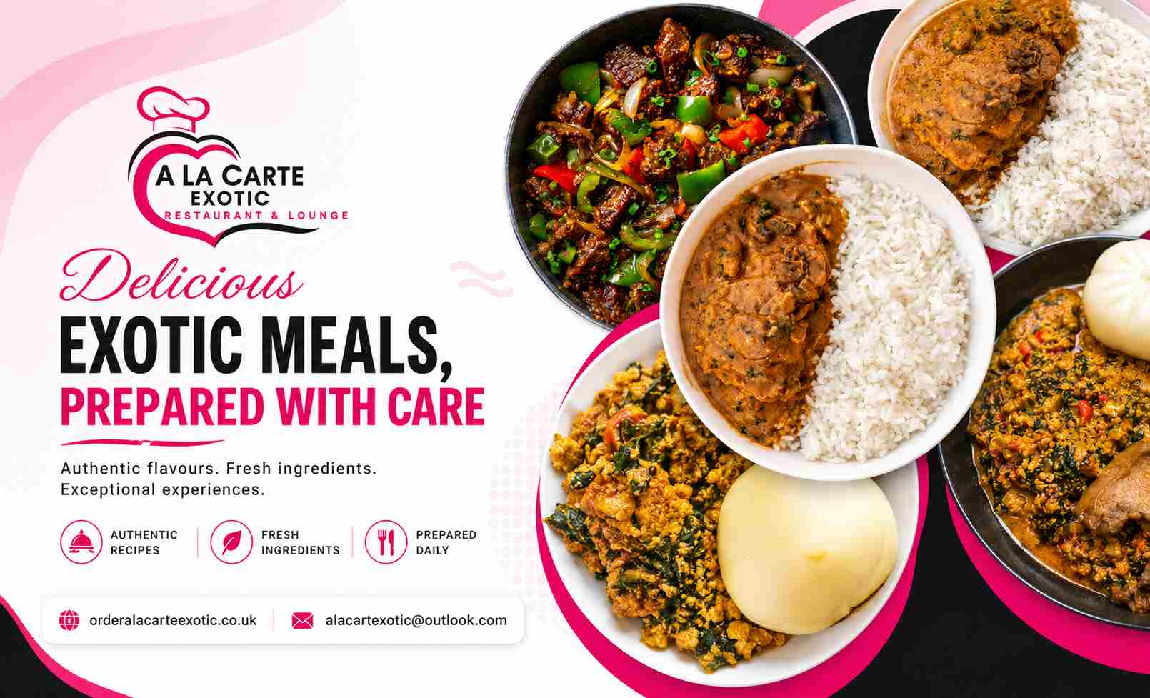 A La Carte Exotic Restaurant meals